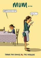 Funny Mother's Day Card - Homework Answers created by Bryony Jackson Walters