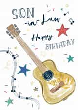 Traditional Birthday Card - For Son In Law - Guitar created by Katie Phythian Design