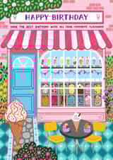 Pretty Birthday Card - Ice Cream Shop - For Her created by Pear Tree Press