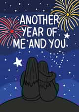 Another Year of Me and You - Cute New Year Card for Wife - For Her created by TeePee Creations