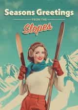 Classic Christmas Card - Vintage Skiing - From The Slopes created by Bonne Nouvelle