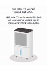 Funny birthday card for your bestie - mature life, dehumidifier created by Tilly From The Tuck Shop