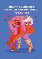 Arty Valentine's Day Card - Galentine's Day - From One Amazing Bitch To Another created by Kasia Cards
