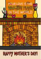 Warmest Place Mum Card - Cute Mothers Day Card - Love You Mum Card created by TeePee Creations