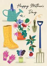 Classic Mother's Day Card - Gardening - Garden Tools created by Laura Darrington Design Ltd.