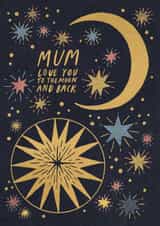 Classic Mother's Day Card - Love You To The Moon And Back - Stars created by Laura Darrington Design Ltd.