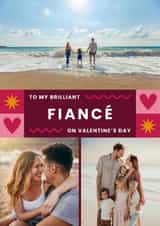 Personalised Valentines Day Photo Card created by Joanne Hawker - Classic Valentine's Day Card - Brilliant Fiancé - Stars & Hearts