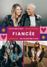 Personalised Valentines Day Photo Card created by Joanne Hawker - Classic Valentine's Day Card - For Fiancée - Stars & Hearts