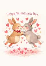 Hoppy Valentie's Day, Cute Bunny Card created by StudioMerryCo
