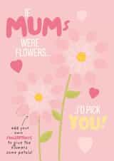 Cute Mum Flowers Card - Fingerprint Keepsake - Unique - Mother's Day or Birthday created by Sian Moore Illustration