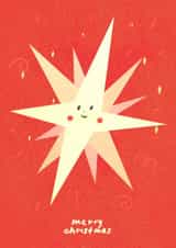 Sweet Christmas holiday card, for loved ones, family. Cute Christmas star. created by Alenkeit 