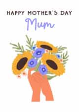 Classic Mother's Day Card - Sunflower Bouquet - Blooming Lovely Mum created by Sad Girl Illustration