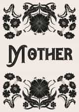 Gothic Mother Card – Dark Floral Illustration for Alternative or Goth Mums created by Sad Girl Illustration