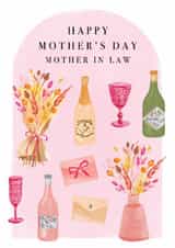 Classic Mother's Day Card - For Mother In Law - Flowers & Wine created by Making Meadows Ltd