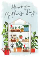 Classic Mother's Day Card - Gardening- Green House Design created by Making Meadows Ltd