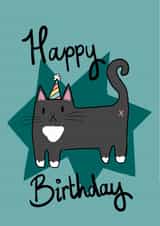 Party tuxedo Cat Birthday Card created by Mogs Austin