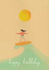 Arty Birthday Card - Surfing - Sunshine created by Victoria Lucy Williams
