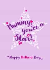 Classic Mother’s Day Card - For Mummy - Mummy, You're A Star! created by Fatchair Print