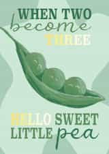 Cute New Baby Pea Card for New Parents created by Oh Anna Design Co