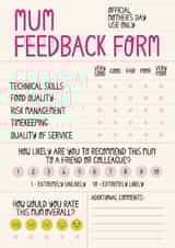 Funny Mother’s Day Card - Annual Performance - Feedback Form created by Christine Cuddihy Illustration