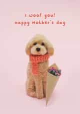 Cute Mother's day card - Needle felt dog - I woof you! Happy Mother's day created by Lemon and Sugar 