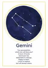 Gemini Birthday Card -  Star Sign Art created by Kelly The Poet