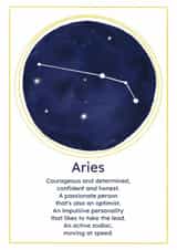 Aries Birthday Card - Star Sign Art created by Kelly The Poet