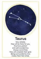 Taurus Birthday Card -  Star Sign Art created by Kelly The Poet