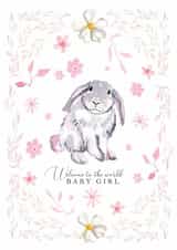 Pretty Pink Bunny Baby Girl Card created by Samantha