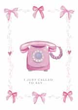Pink retro phone greeting card created by Samantha