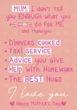 Funny Mother's Day card - Thankyou created by Luella York