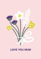 Classic Mother’s Day Card – Love You Mum – Pretty Posy created by Liina Lember