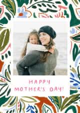 Personalised Mothers Day Photo Card created by Lauren Barclay - Pretty Mother’s Day Card - Painterly Floral Frame