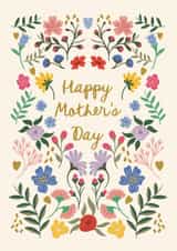 Pretty Mother’s Day Card - Modern Florals - Flowers created by Holly Hudson-Smith
