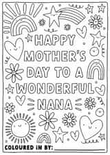 Cute Mother's Day Card - Wonderful Nana - Colour-In Card created by Sarah Harding