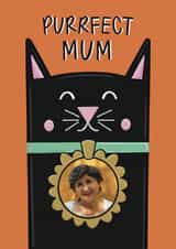 Personalised Mothers Day Photo Card created by Muses & May  - Cute Mother's Day Card - Black Cat - Purrfect Mum