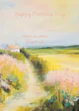 Mother’s Day Art Card - soft pastel landscape - home is where Mum is created by Heidi Clawson Art