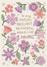 Pretty Mother's Day Card - Wildflowers Pattern - Folk Art Style created by Hollie McManus Illustration
