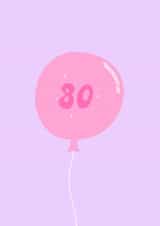 Cute 30th Birthday Card for Her – Pink Balloon & Sparkles – Purple Design created by Shelbys Creatives