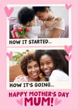 Personalised Mothers Day Photo Card created by Studio Doodles - Cute Mother's Day Card - How It Started - For Mum