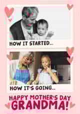 Personalised Mothers Day Photo Card created by Studio Doodles - Cute Mother's Day Card - How It Started - For Grandma