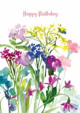 Watercolour Freshly gathered Flowers Birthday Card created by Diana Fegredo