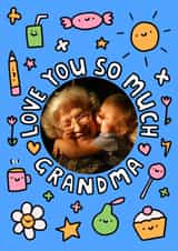 Personalised Mothers Day Photo Card created by Wren & Wilson - Cute Mother's Day Card - For Grandma - Smiley Sweets