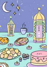 Cute Eid - Ramadan - Sehri - Iftar Card for your family and friends created by Lil Nu Souk