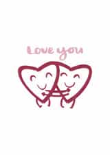 Cute Card for Valentines - Love You Hugging Hearts created by Sunflowers & Sarcasm