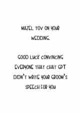 Funny Jewish wedding card created by Little Lisa Designs