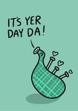 Cute Father's Day Card - Da - Scottish - Bagpipes created by Greetin’ Cards UK