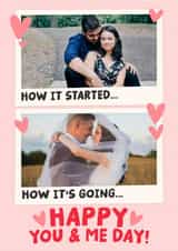 Personalised Anniversary Photo Card created by Studio Doodles - Cute Anniversary Card - How It Started - How It's Going