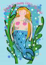 Mermaid Birthday Card created by Hinkypunk Illustration 