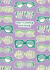 Fun Birthday Card - Sunglasses - Groovy Birthday created by Joanne McGaffin